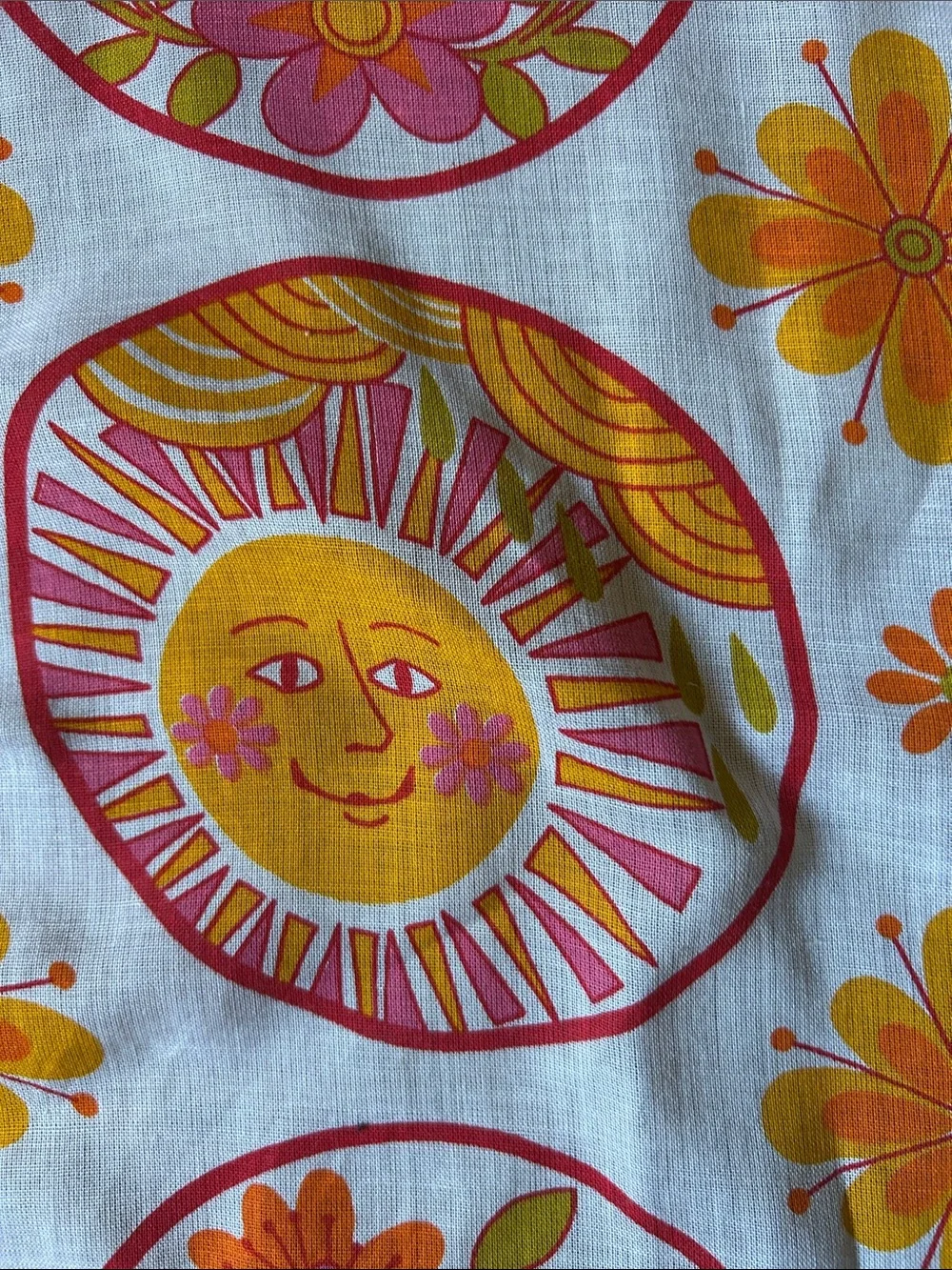 Vintage 60s Style Square Scarf with the Most Adorable Collection of Images